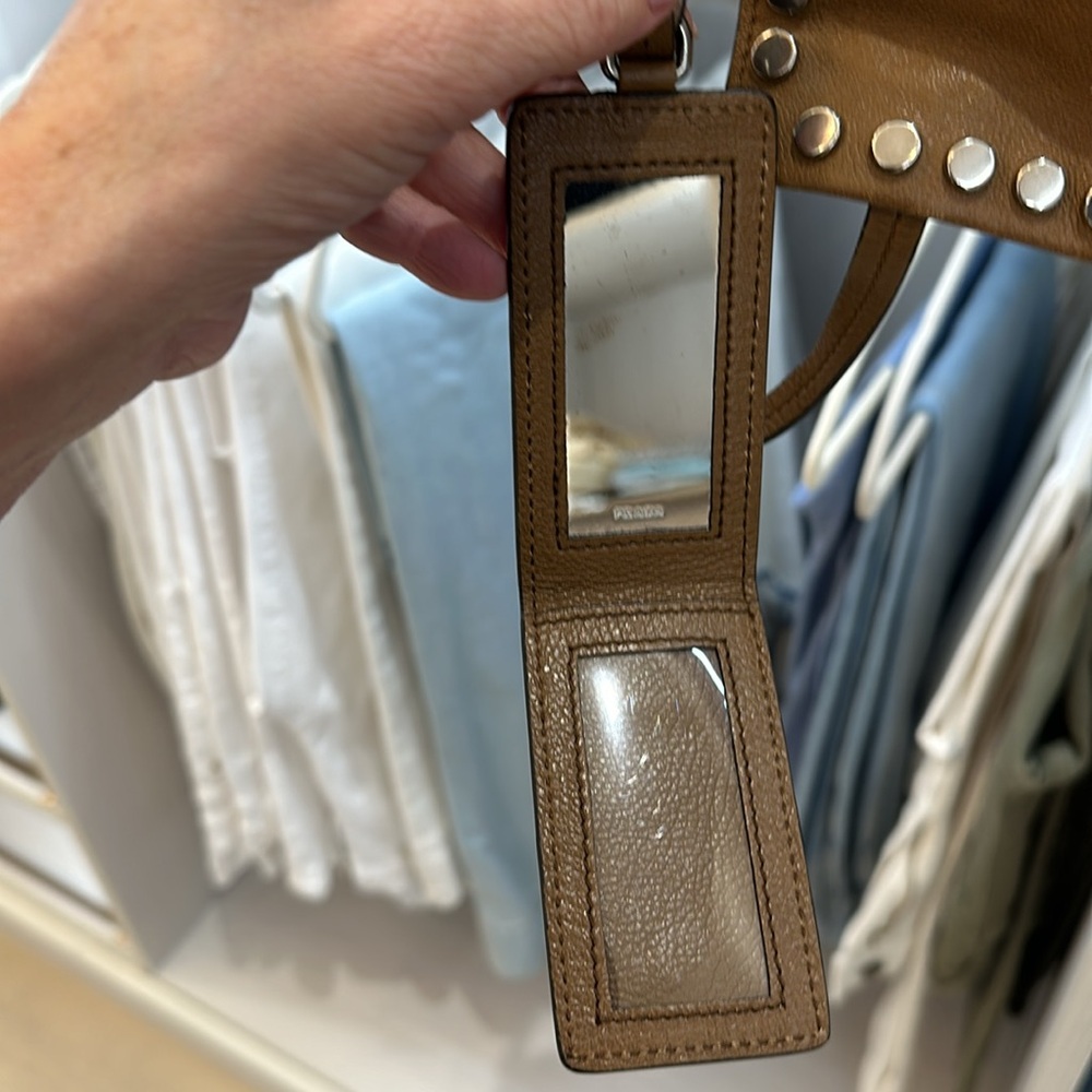 Prada etiquette small leather studded. Tan crossbody - Picture 5 of 8